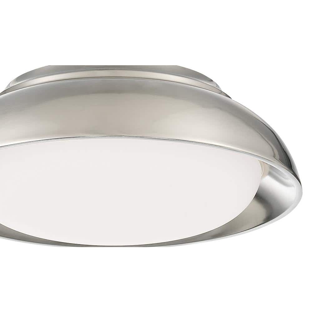 Modern Brushed Nickel LED Flush Mount with Acrylic Shade