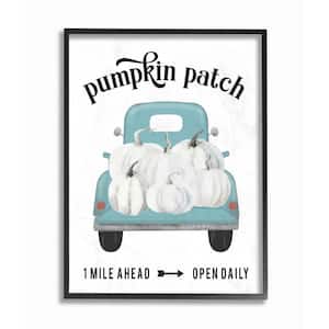 "Pumpkin Patch Truck Autumn Fall Seasonal Design" by Lettered and Lined Framed Wall Art 20 in. x 16 in.
