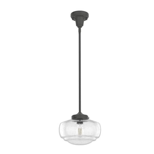 Saddle Creek 1 Light Noble Bronze Mini Pendant with Seeded Glass Shade Kitchen Light