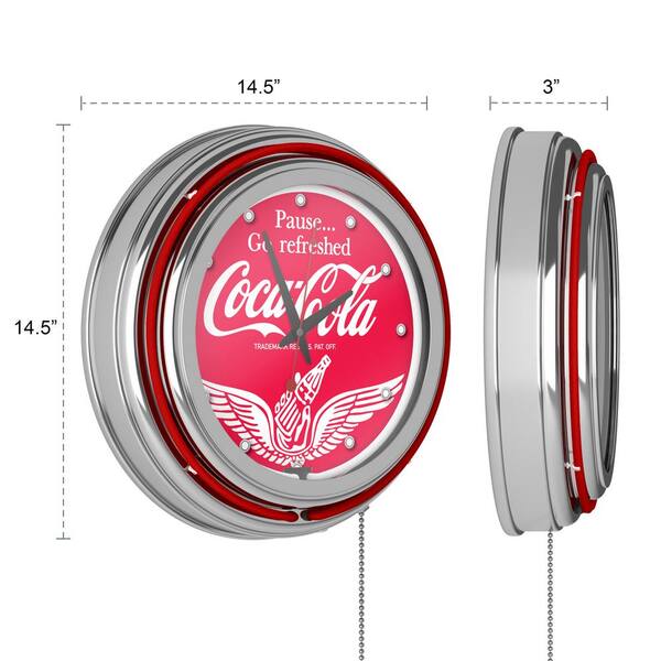 Trademark Global 14 in. Coca-Cola Wings Neon Wall Clock coke-1400