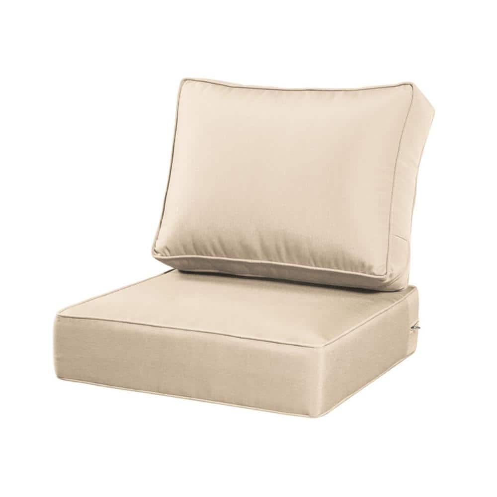 Outdoor Deep Seat & Back Cushion Set 24 x 24IN Patio Furniture with Removable Cover for Couch Sectional Sofa,Beige price history on PriceWatchPro