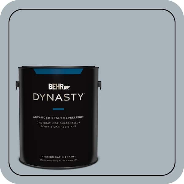 BEHR DYNASTY 1 gal. #N490-3 Shaved Ice One-Coat Hide Satin Enamel Stain-Blocking Interior Paint and Primer