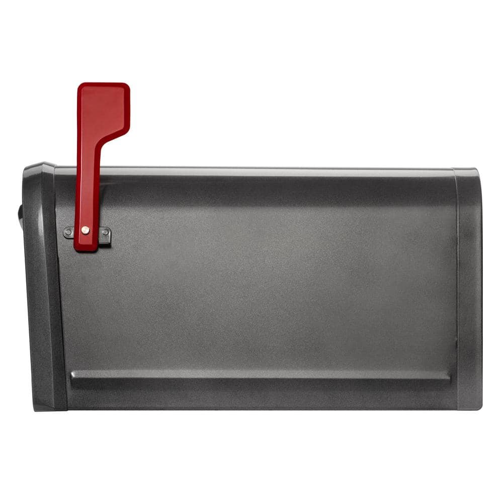 Extra Large Pewter Lockable Steel Post Mount Mailbox