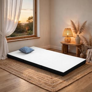 Lesa 4 in. Queen Memory Foam Gel Infused Trifold Mattress Topper
