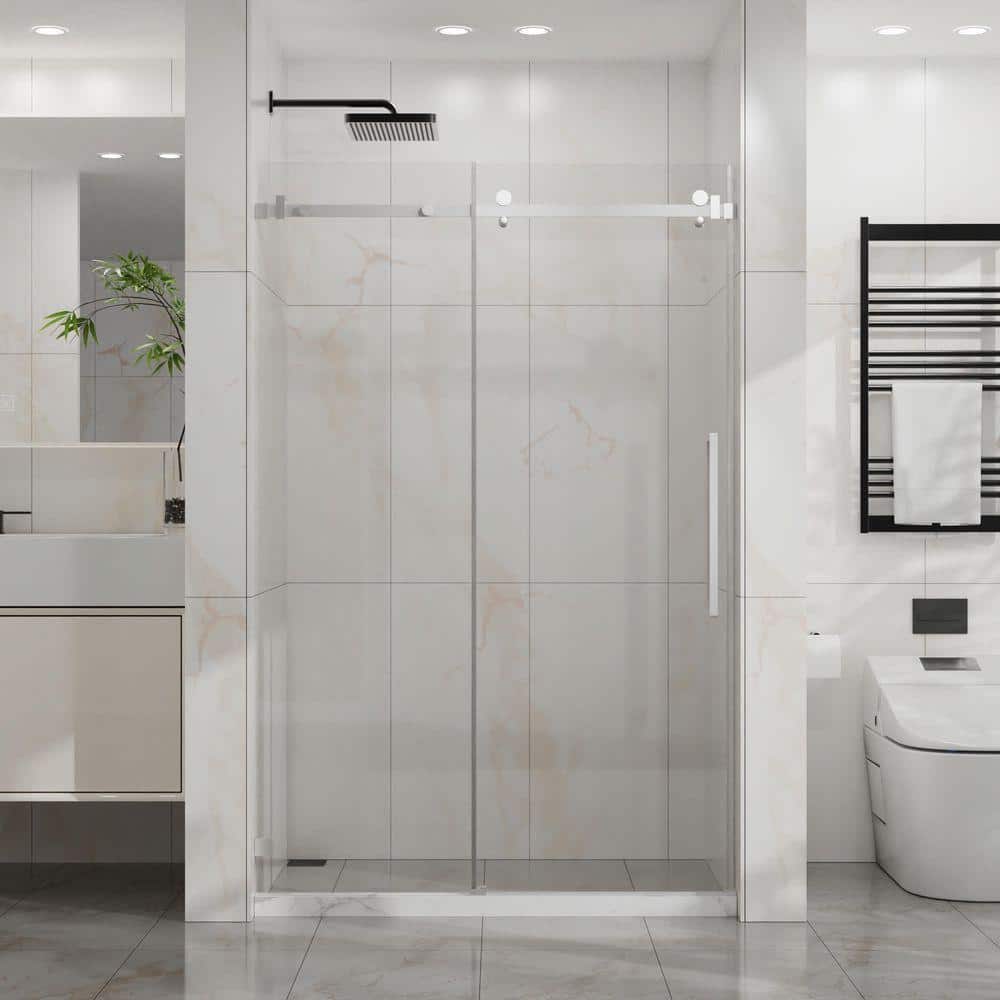 Modland 48 in. W x 72 in. H Sliding Frameless Shower Door in