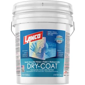 5 Gal. Dry-Coat White Pastel Flat Acrylic-Latex Interior and Exterior Semi-Smooth Masonry Waterproofing Paint
