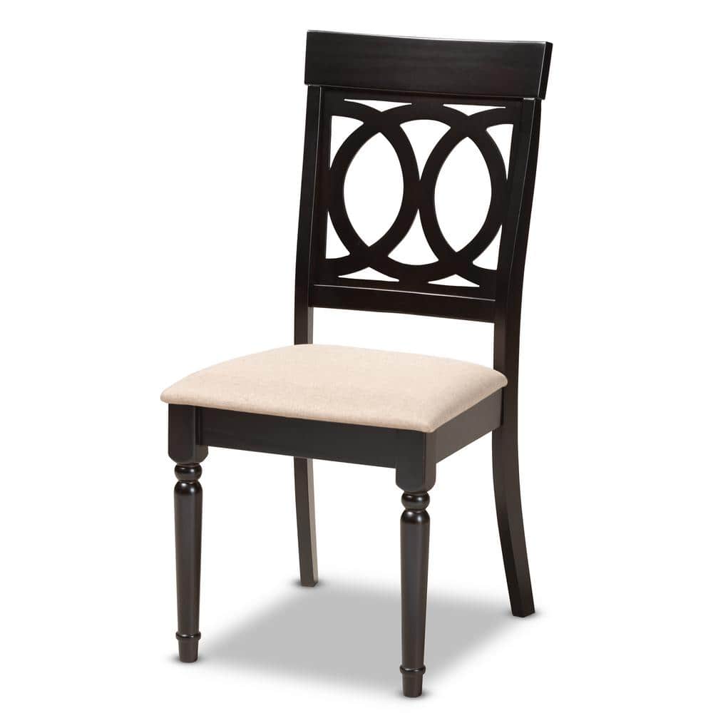 Parsons High Sand Fabric & Cane Wood Dining Chair