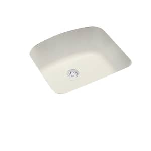 Undermount Solid Surface 20.9 in. 0-Hole Single Bowl Kitchen Sink in Bisque