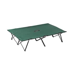 Portable Wide Folding Elevated Bed Camping Cot for Adults with Easy Carry Bag and Durable Fabric, Green