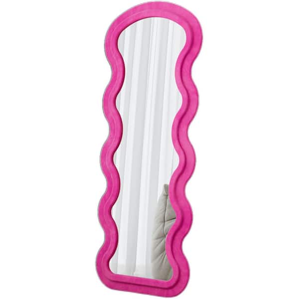 CONGE IMPORT LLC Pink 24 in. W x 63 in. H Irregular Metal and Synthetic Wood Full Length Mirror
