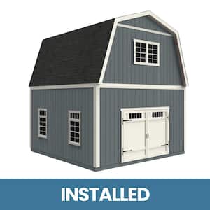 Professionally Installed Ashland 16 ft. W x 16 ft. D 2-Story Wood Storage Shed with Black Shingles (256 Sq. Ft.)
