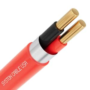 100 ft. 16/2 Red FPLP Plenum Rated Shielded Solid CU Fire Alarm Wire Cable for Indoor/Outdoor Use