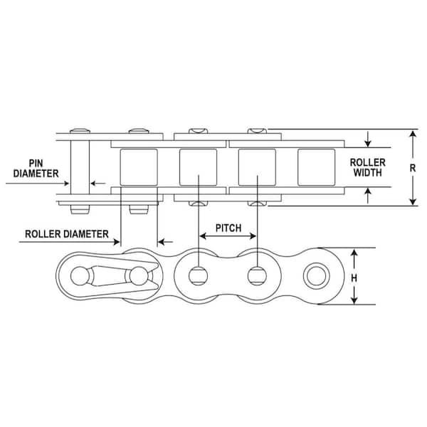 ALEKO Roller Metal Chain 1 in. x 120 in. for Sliding Gate Opener and other needs 10 ft. #41