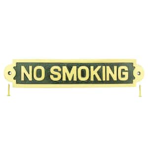 Solid Brass Plaques No Smoking Sign Polished Brass Plate