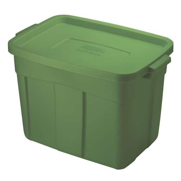 Rubbermaid 18 Gal. 15-9/10 in. x 16-1/2 in. x 23-9/10 in. Storage Tote in Green