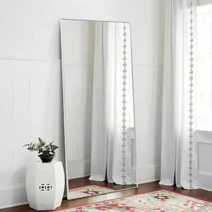 20 in. W x 59 in. H Metal Framed Full Length Mirror Wall Mounted Free Standing or Leaning against the Wall in Silver