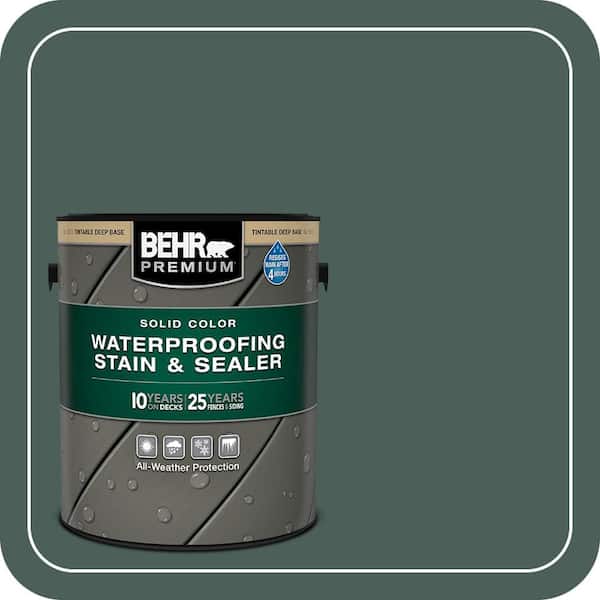 1 gal. #SC-114 Mountain Spruce Solid Color Waterproofing Exterior Wood Stain and Sealer