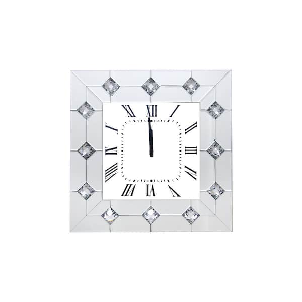Acme Furniture Hessa White Analog Vintage Roman Numerals Wall Clock