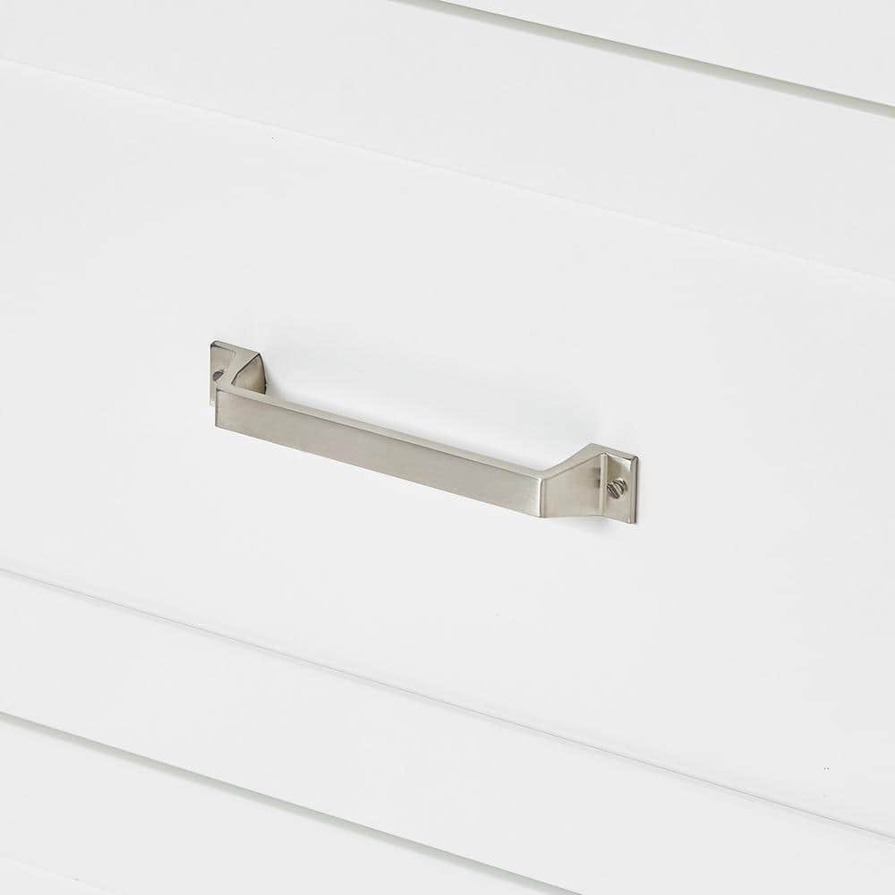 White Double Sink Freestanding Vanity with Carrara Marble Top