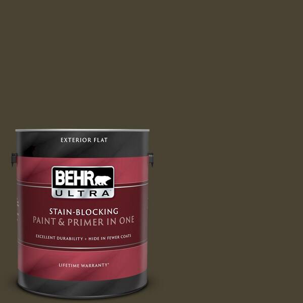 BEHR ULTRA 1 gal. #UL160-23 Espresso Beans Flat Exterior Paint and Primer in One
