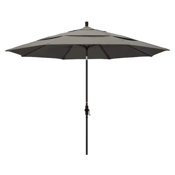 11 ft. Aluminum Collar Tilt Double Vented Patio Umbrella in Taupe Pacifica