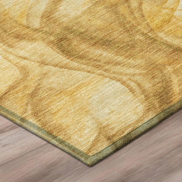 Chantille Machine Washable Indoor/Outdoor Abstract ACN2963 Gold 10 ft. x 14 ft. Area Rug