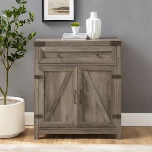 Barnwood Collection 30 in. Grey Wash Accent Cabinet with Barn Doors