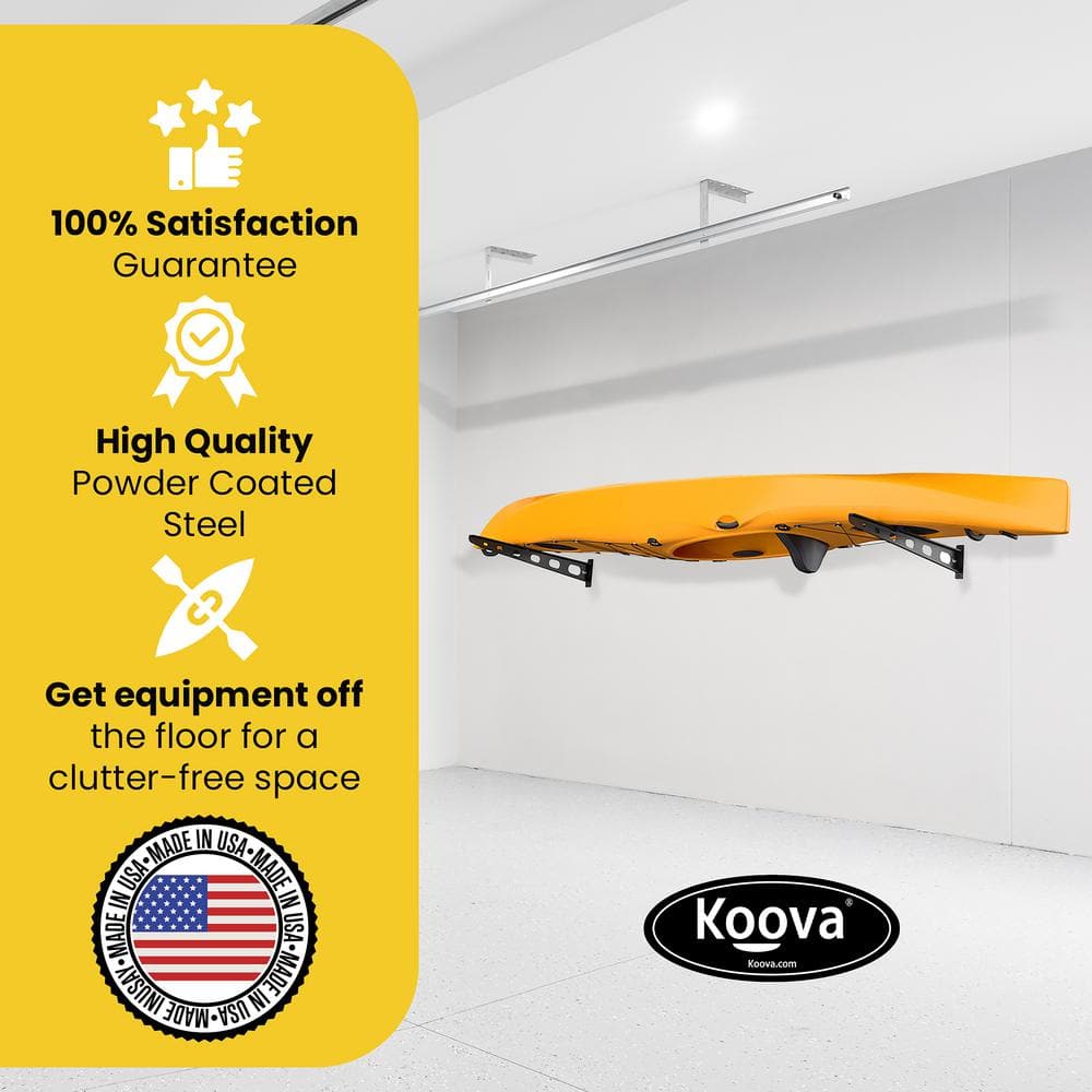 4 Pack Wall Mounted Kayak Rack - Made in USA 30" Arms