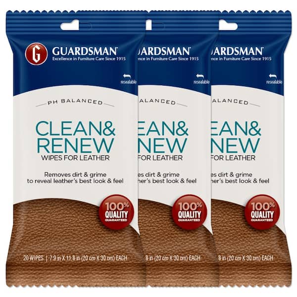 Guardsman Clean and Renew Leather Wipes (3-Pack)