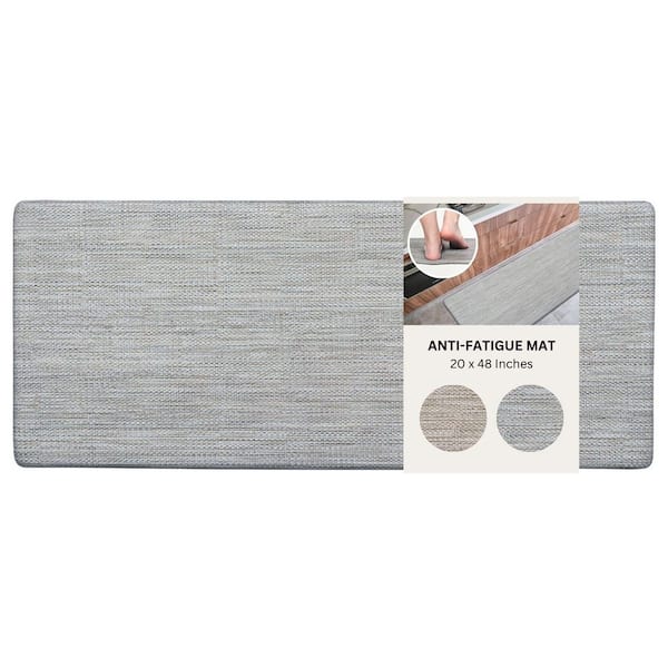 Ultra-Soft 48 in. x 20 in. Polyester High-Density Foam Non-Slip Indoor Anti Fatigue Mat Light Gray