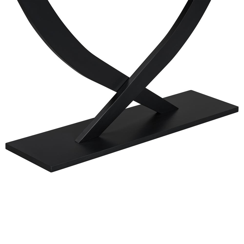 Haven 57" Black Acacia MDF Cross Leg Console Table