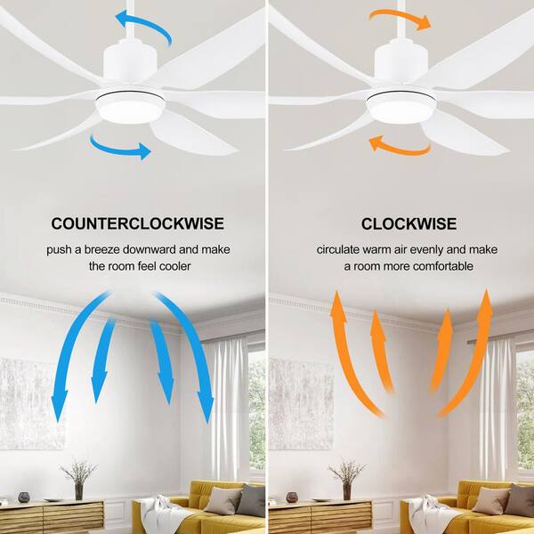 Breezary Aurora 66 in. Integrated LED Indoor White Ceiling Fans 