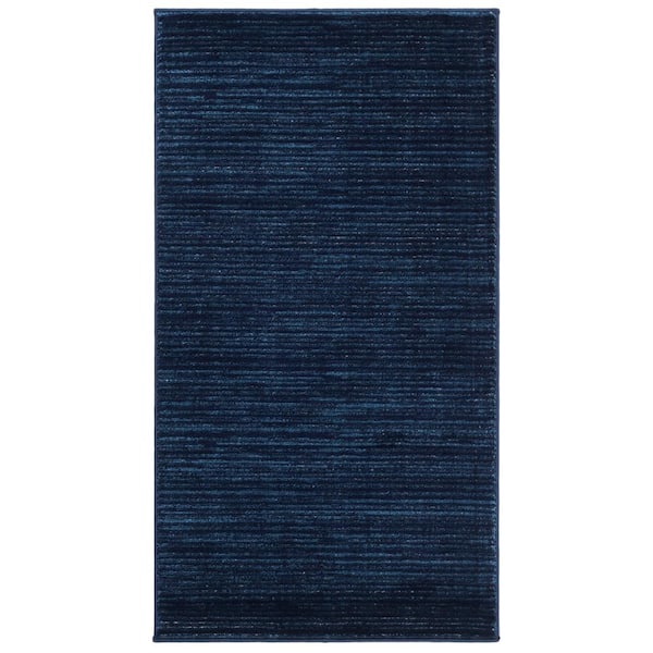 Vision Navy 2 ft. x 3 ft. Solid Marle Area Rug