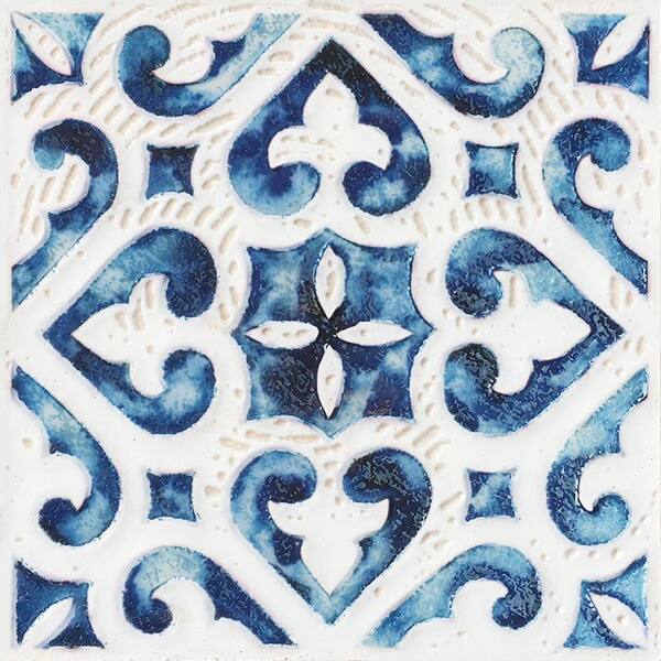 KANTU Delta 6 in. x 6 in. Textured Decorative Ceramic Tile Sample ...