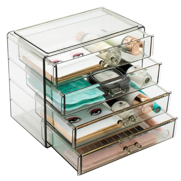 Sorbus 11.25 in. W x 6.25 in. H 1-Cube Cosmetic Organizer in Acrylic  MUP-STRG34 - The Home Depot