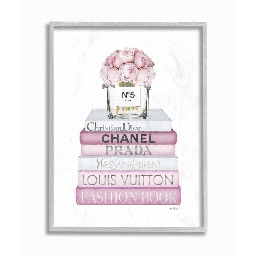 Stupell Industries Pink Rose Bouquet and Fashion Designer Bookstack by  Amanda Greenwood Framed Nature Wall Art Print 11 in. x 14 in.  ab-575_gff_11x14 - The Home Depot
