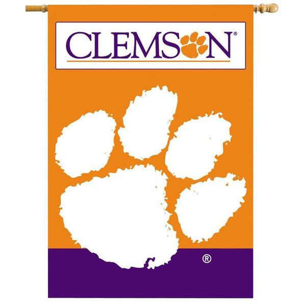 BSI Products NCAA 28 in. x 40 in. Clemson 2-Sided Banner with Pole Sleeve