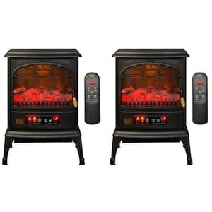 1500W Large Room 3-Sided Mobile Electric Infrared Stove Heaters (Pair)