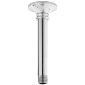 6 in. Ceiling Mount Shower Arm with Flange in Chrome