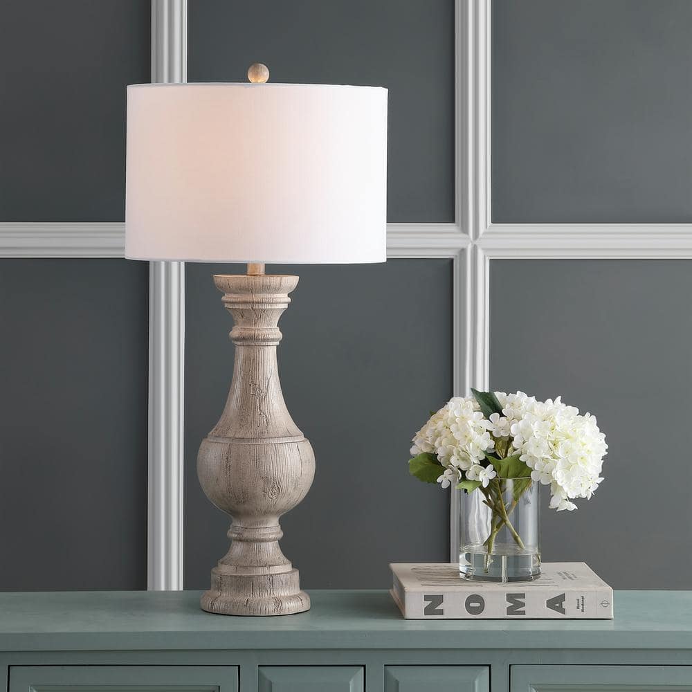 Savion 31.25" White Wash Polyresin Table Lamp Set