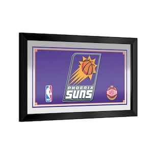 Phoenix Suns Logo 26 in. W x 15 in. H Wood Black Framed Mirror