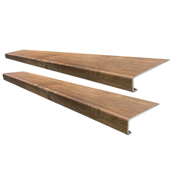 STEPSOLUTION Butler Hickory Stair Tread Molding Square Exact Match for Lifeproof Vinyl Floor, 2 -Pieces, 46 in. x 7 in. x 6.5 mm T
