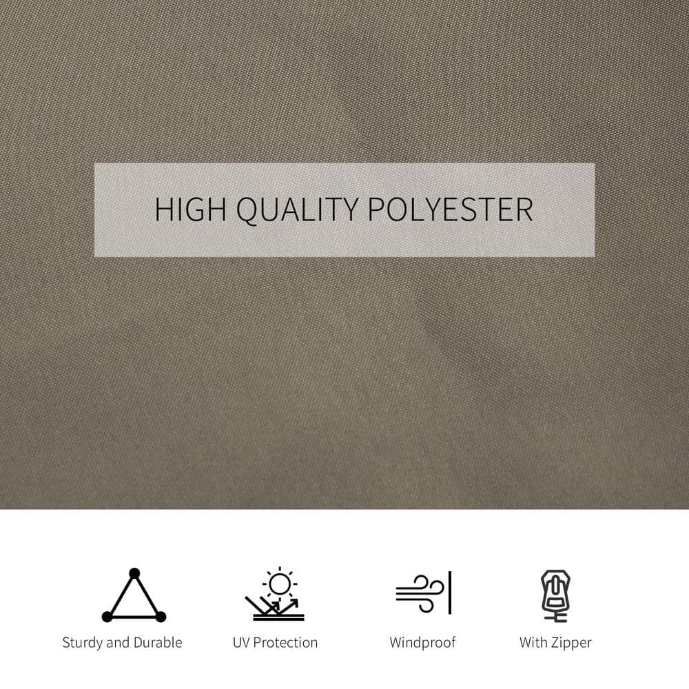 Outdoor Brown Polyester Gazebo Sidewall Set with Hooks