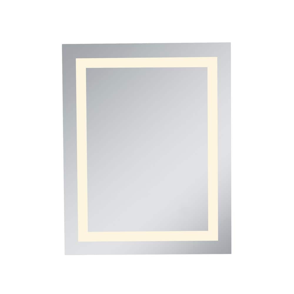 Timeless Home 24 in. W x 30 in. H Rectangle Frameless Glossy White LED Mirr