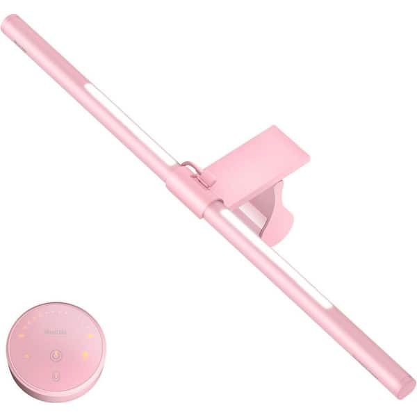 Monitor Light Bar with Remote, Eye-Care No Glare Stepless Dimming Light Bar for Office Gaming Pink (1-Pack)