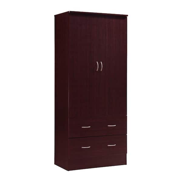2-Door Armoire with 2-Drawers in Mahogany