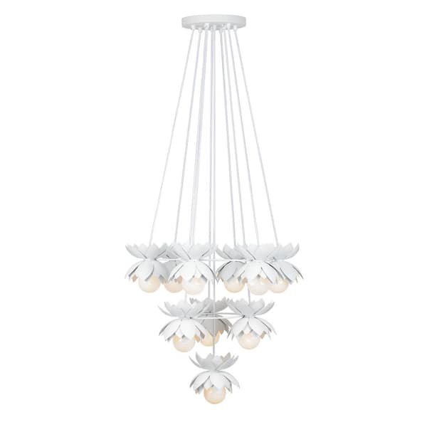 Savoy House Breegan Jane by Savoy House 10-Light Pacha White Cashmere Chandelier with Elegant Metal Flower Shades