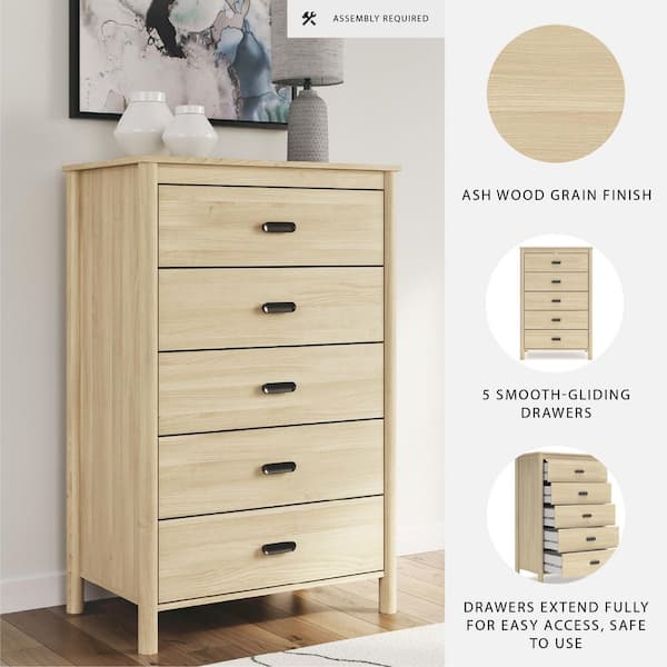 Signature DESIGN BY ASHLEY Cabinella Beige 5 Drawers 32 in. Chest
