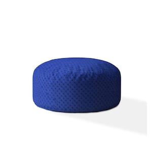 Charlie Blue Polyester Round Pouf Cover Only