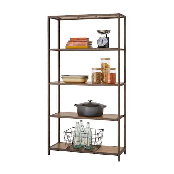 TRINITY Bronze Anthracite 5-Tier Steel Shelving Unit (32 in. W x 60 in. H x 12 in. D)